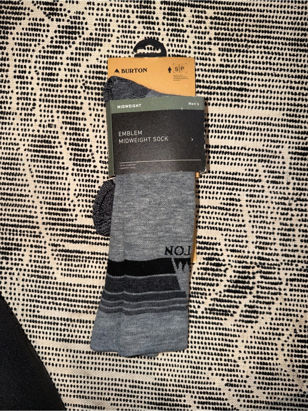 Men's Burton Gray Patterned Crew Socks